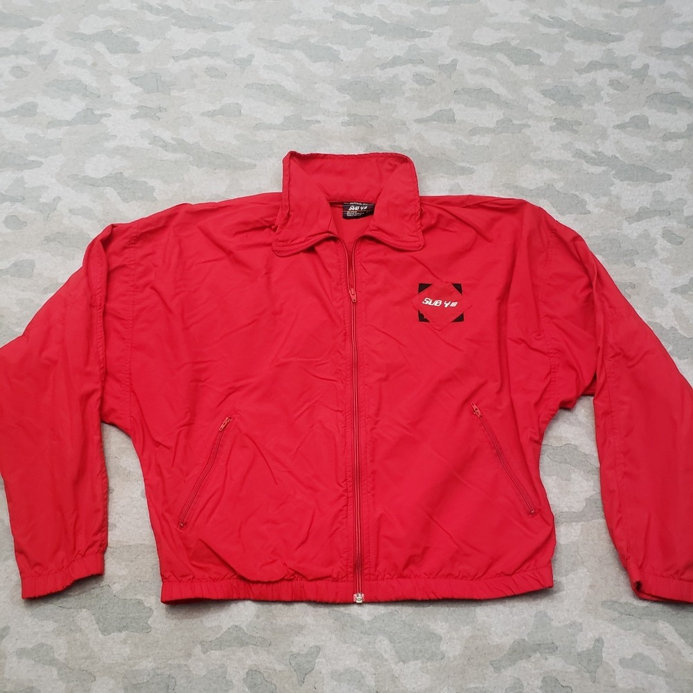 Vintage Sub 4 California Jacket Womens Medium Red Windbreaker‎ Running Full Zip